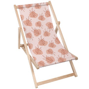 Wooden Deck Chair Botanical Flowers and Leaves-M
