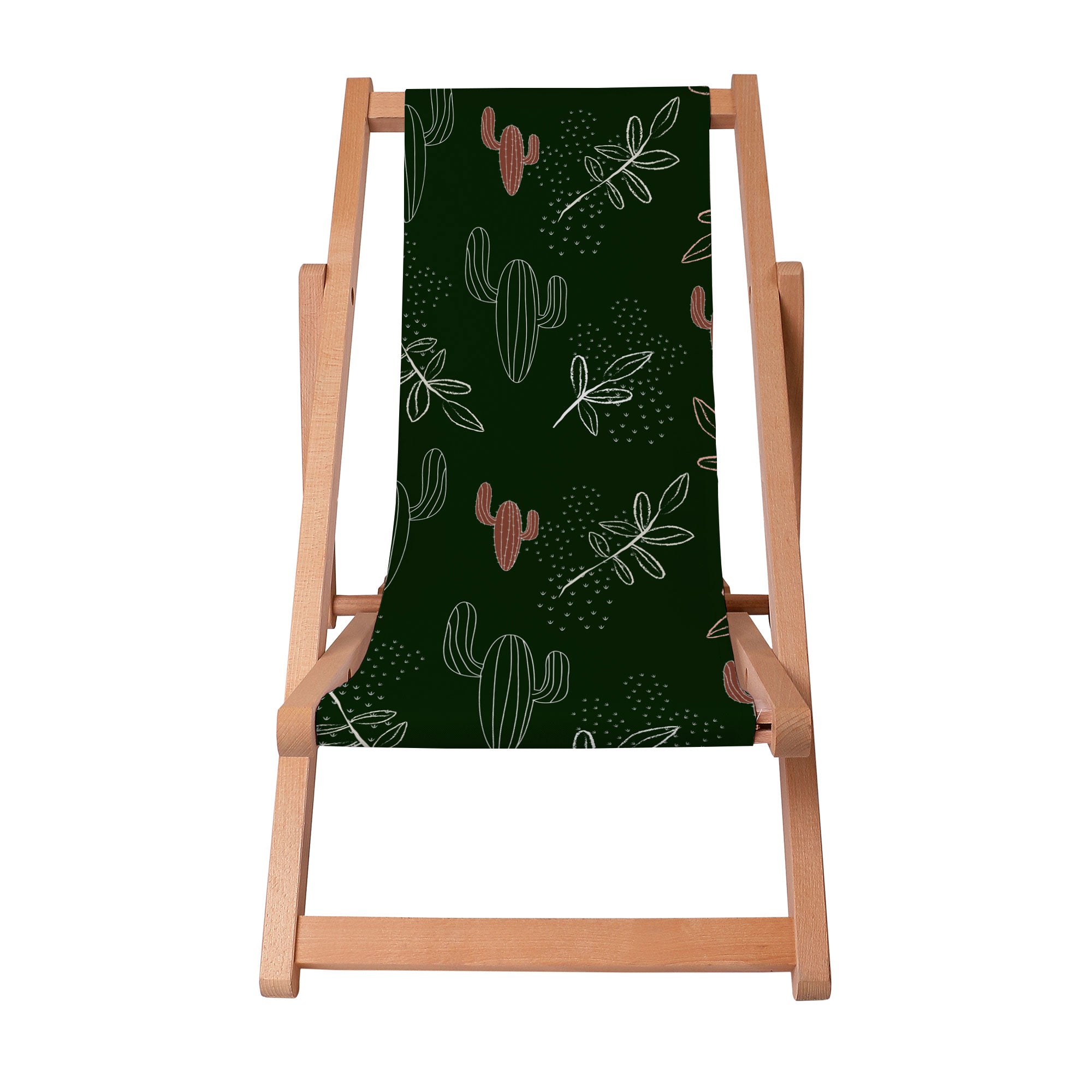 Wooden Deck Chair Cactus Doodles
