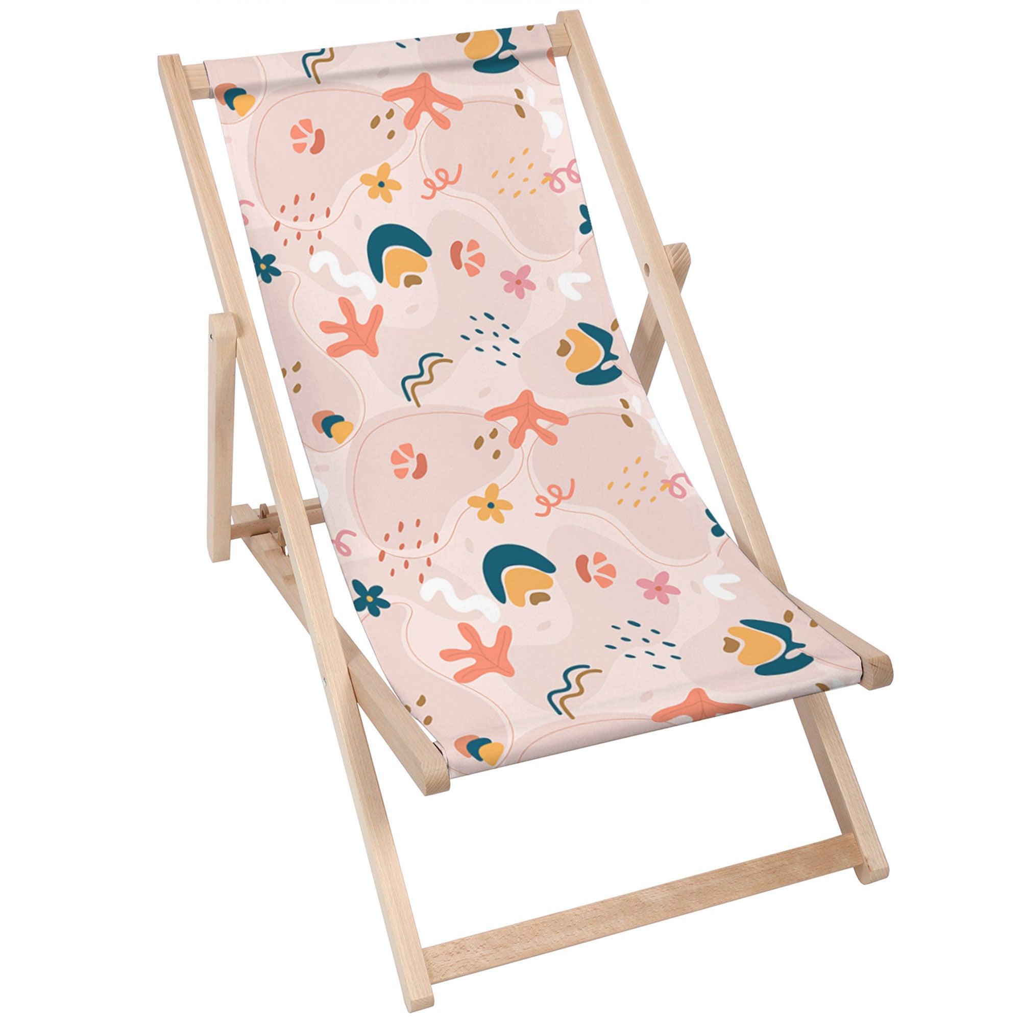 Wooden Deck Chair Cheerful Abstract-M