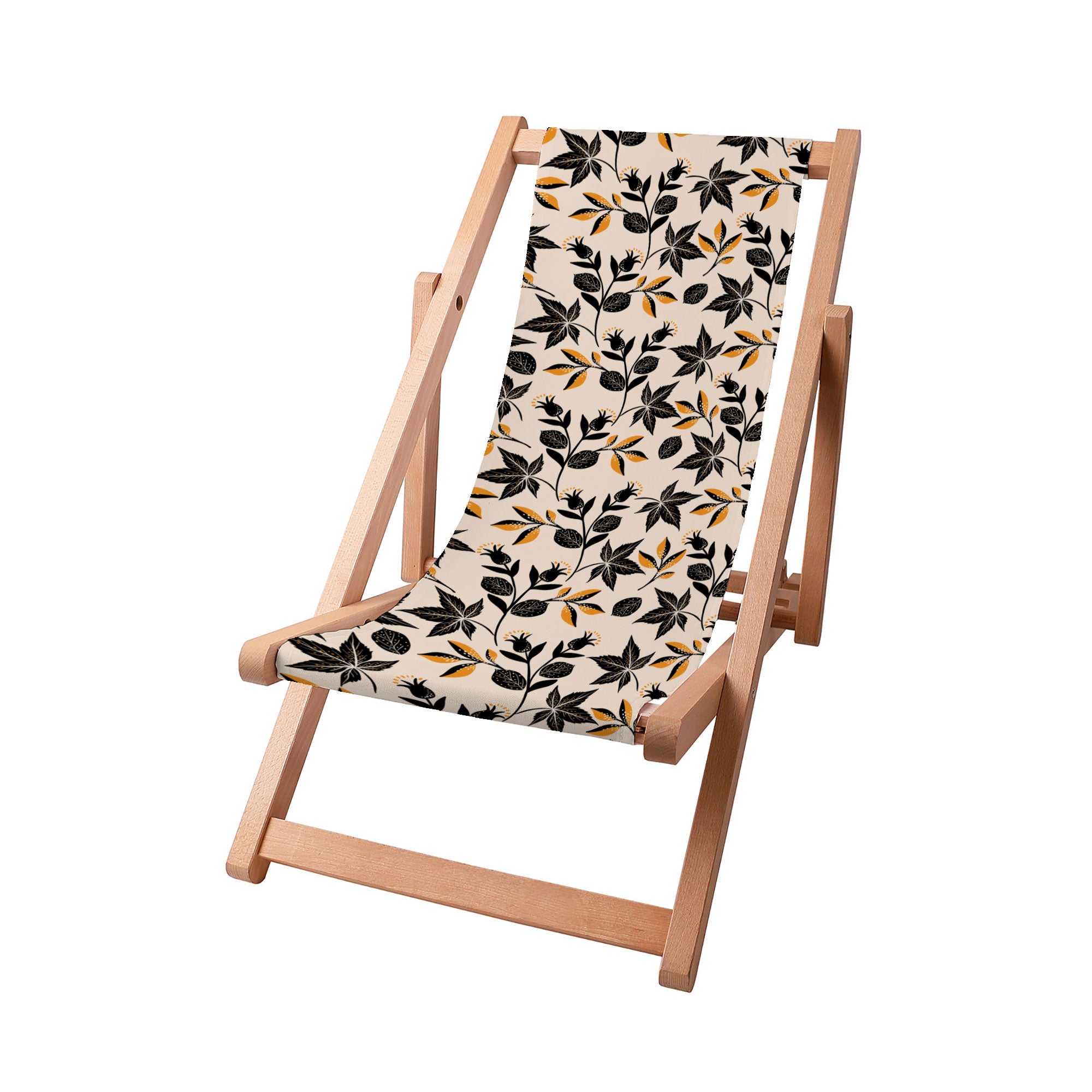 Wooden Deck Chair Cozy Autumn Leaves