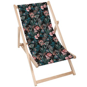 Wooden Deck Chair Dark Botanic-M