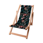 Wooden Deck Chair Dark Botanic-S