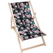 Wooden Deck Chair Dark Botanic Pink-M
