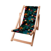 Wooden Deck Chair Dark Botanic Red