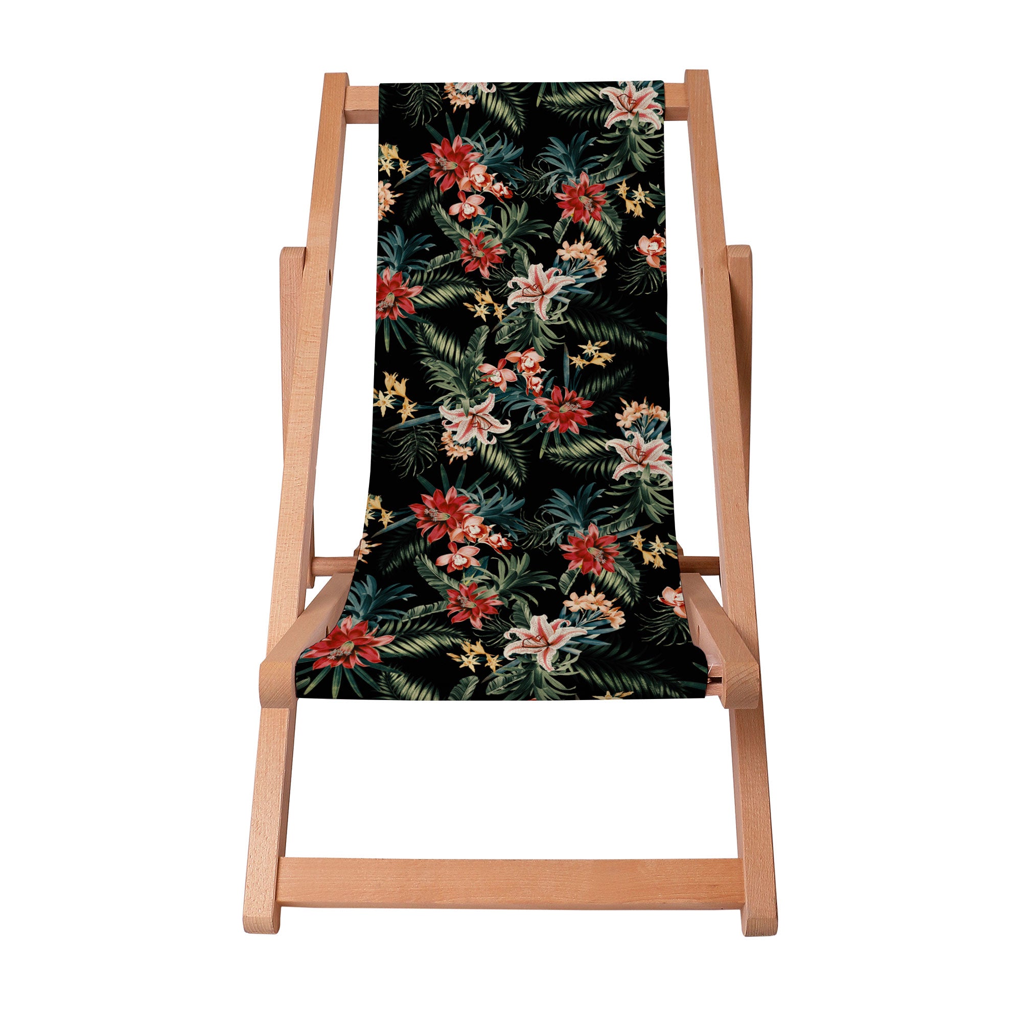 Wooden Deck Chair Dark Jungle Exotic
