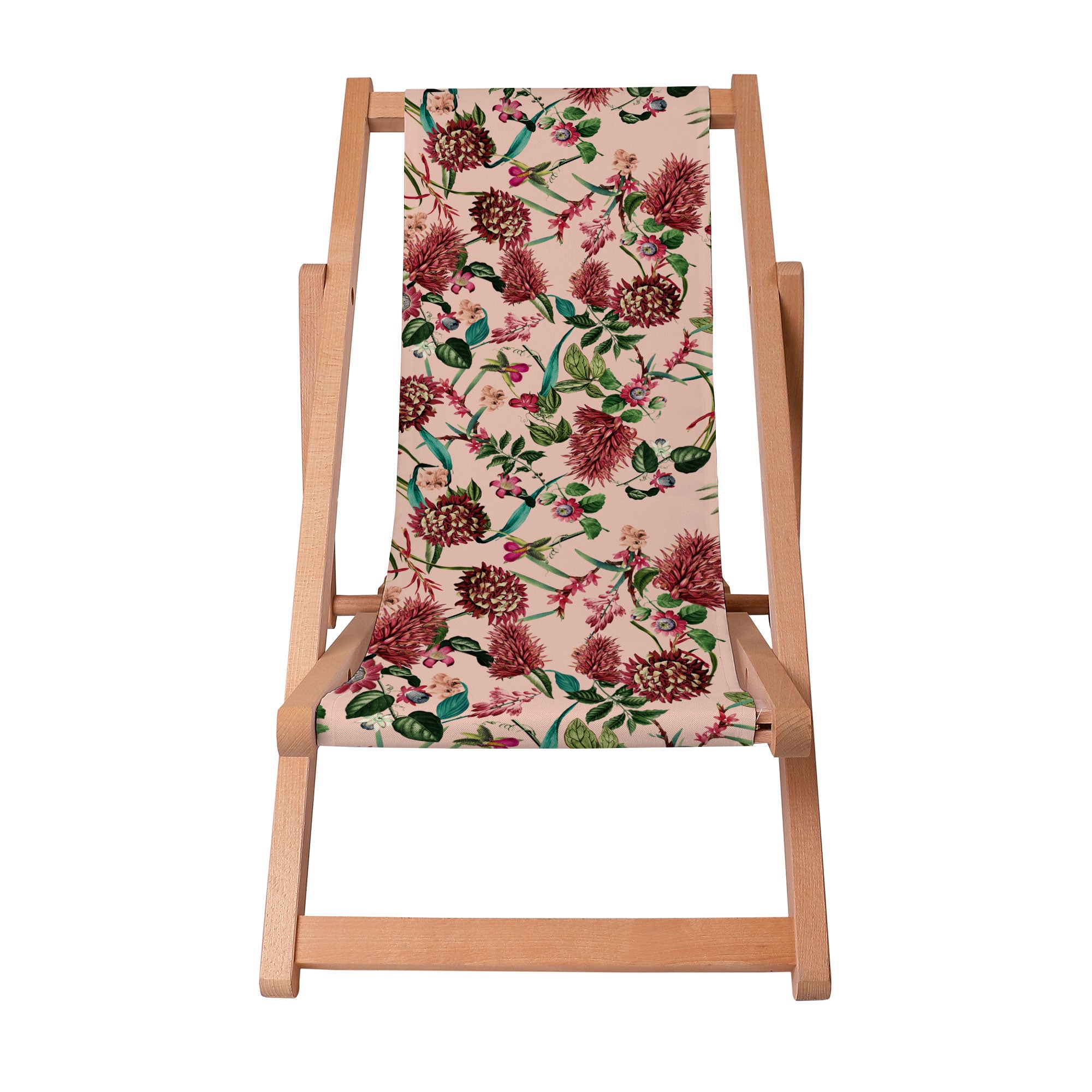 Wooden Deck Chair Dark Jungle Pink-S