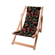 Wooden Deck Chair Dark Jungle Red