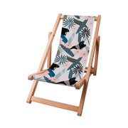 Wooden Deck Chair Early Morning Flowers-S