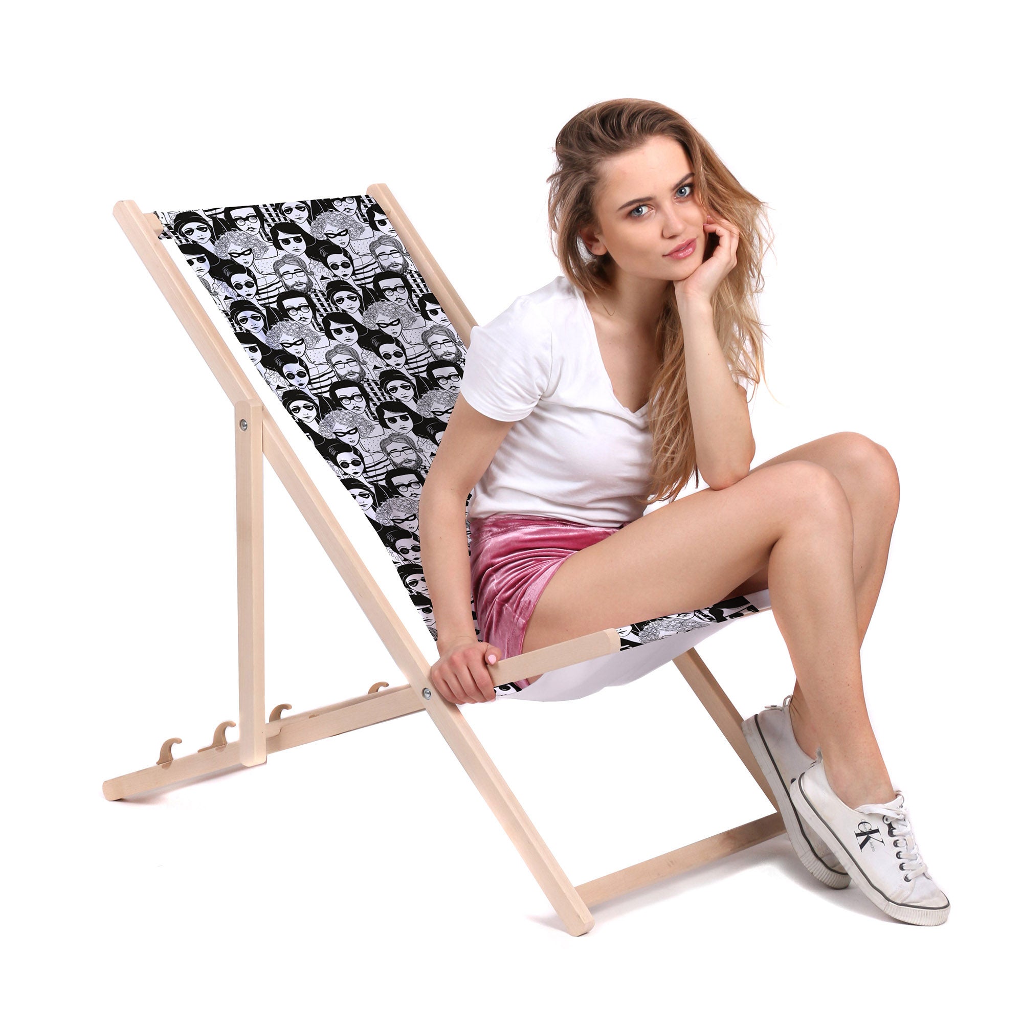 Wooden Deck Chair Face-M