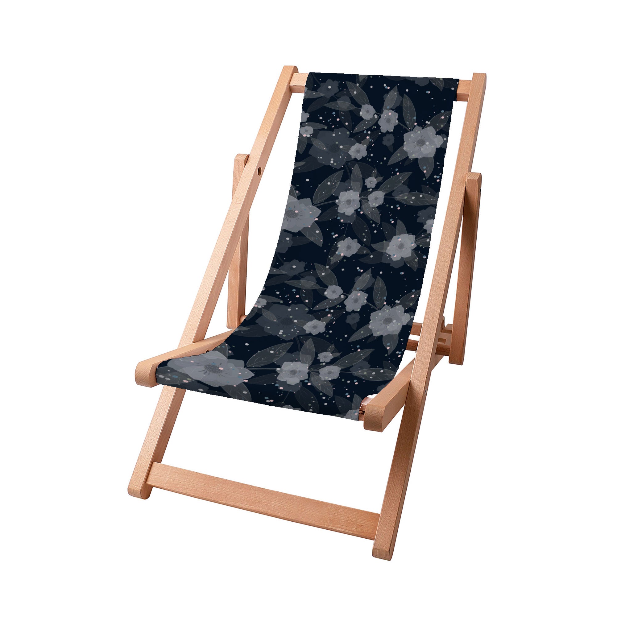 Wooden Deck Chair Fantasy Flowers