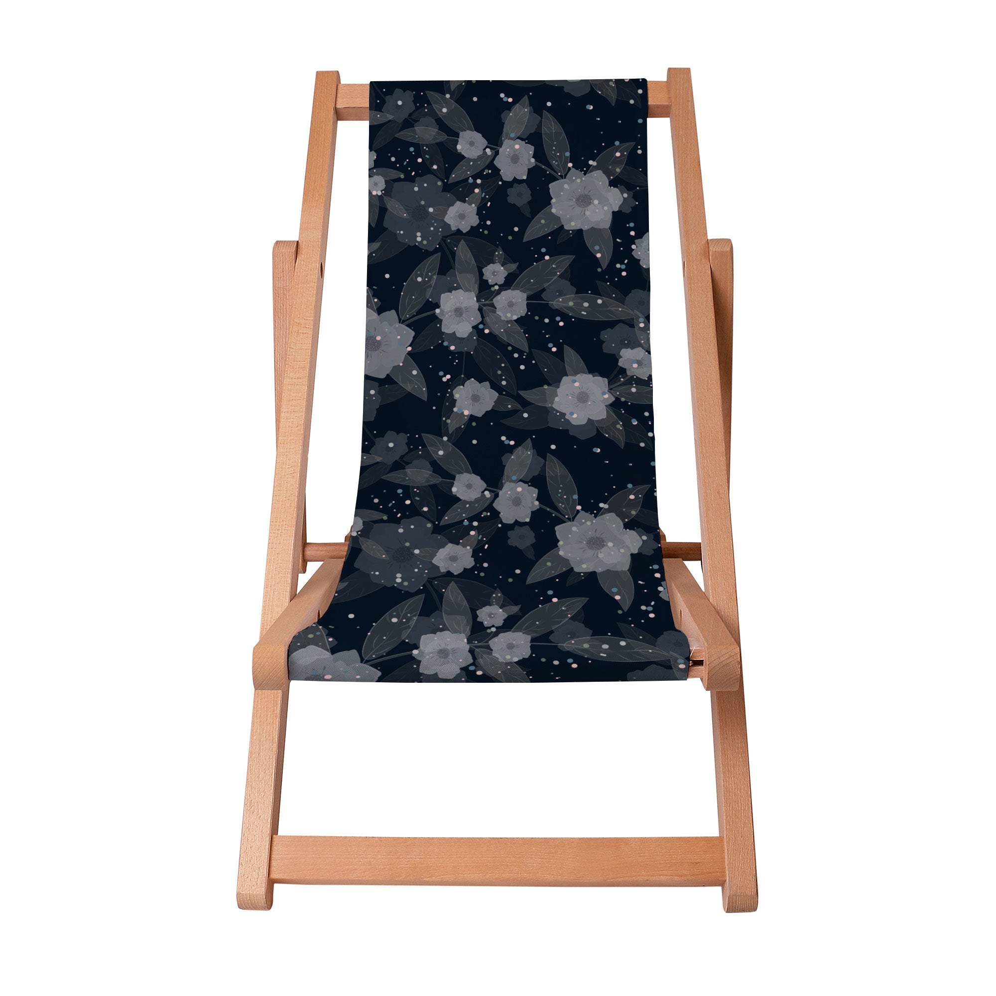 Wooden Deck Chair Fantasy Flowers