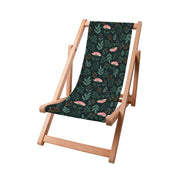Wooden Deck Chair Garden Leaves-S