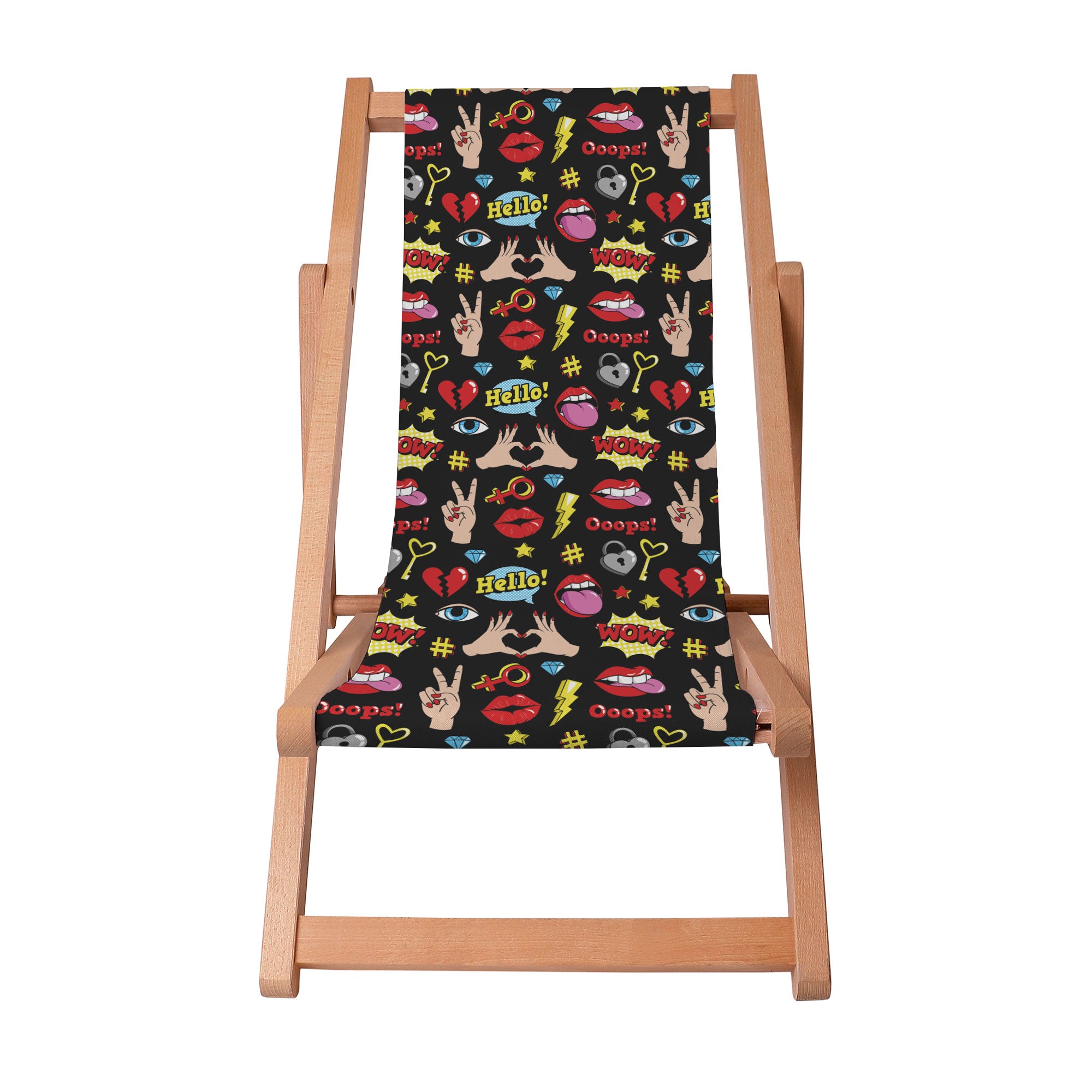 Wooden Deck Chair Hello Heart-S