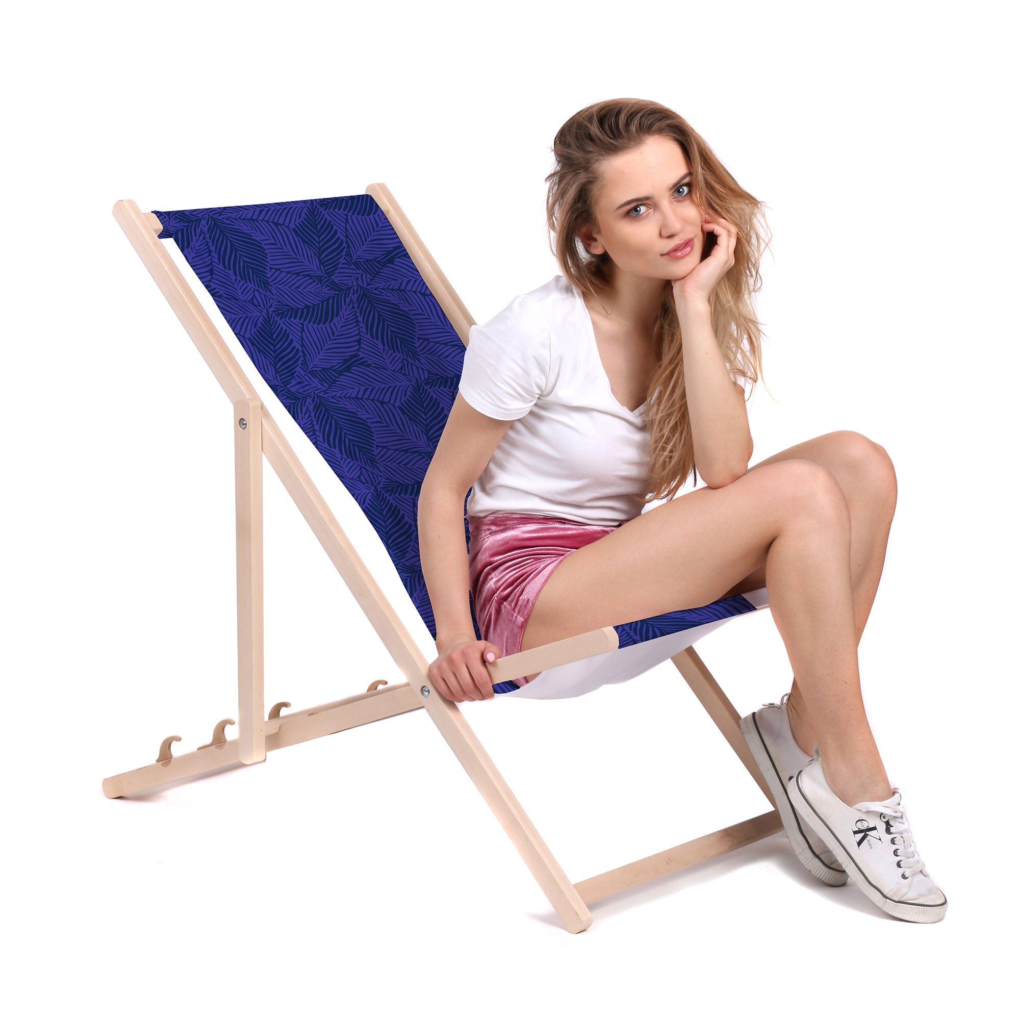 Wooden Deck Chair Jungle Plant-M