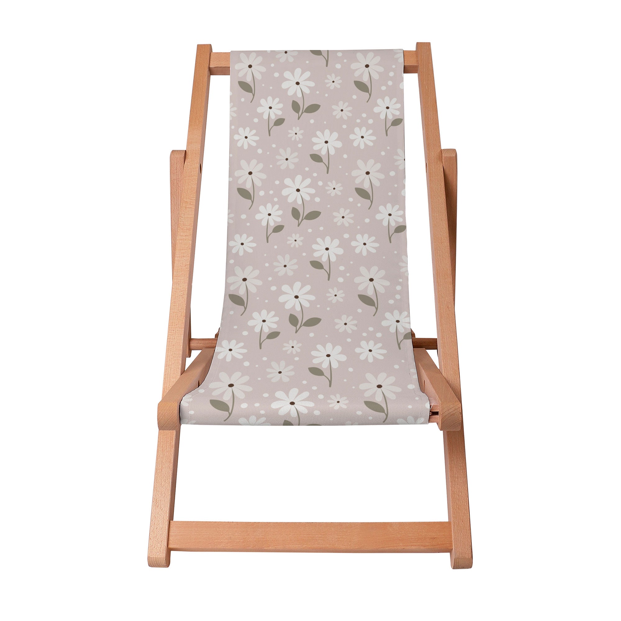 Wooden Deck Chair Light Flowers-S