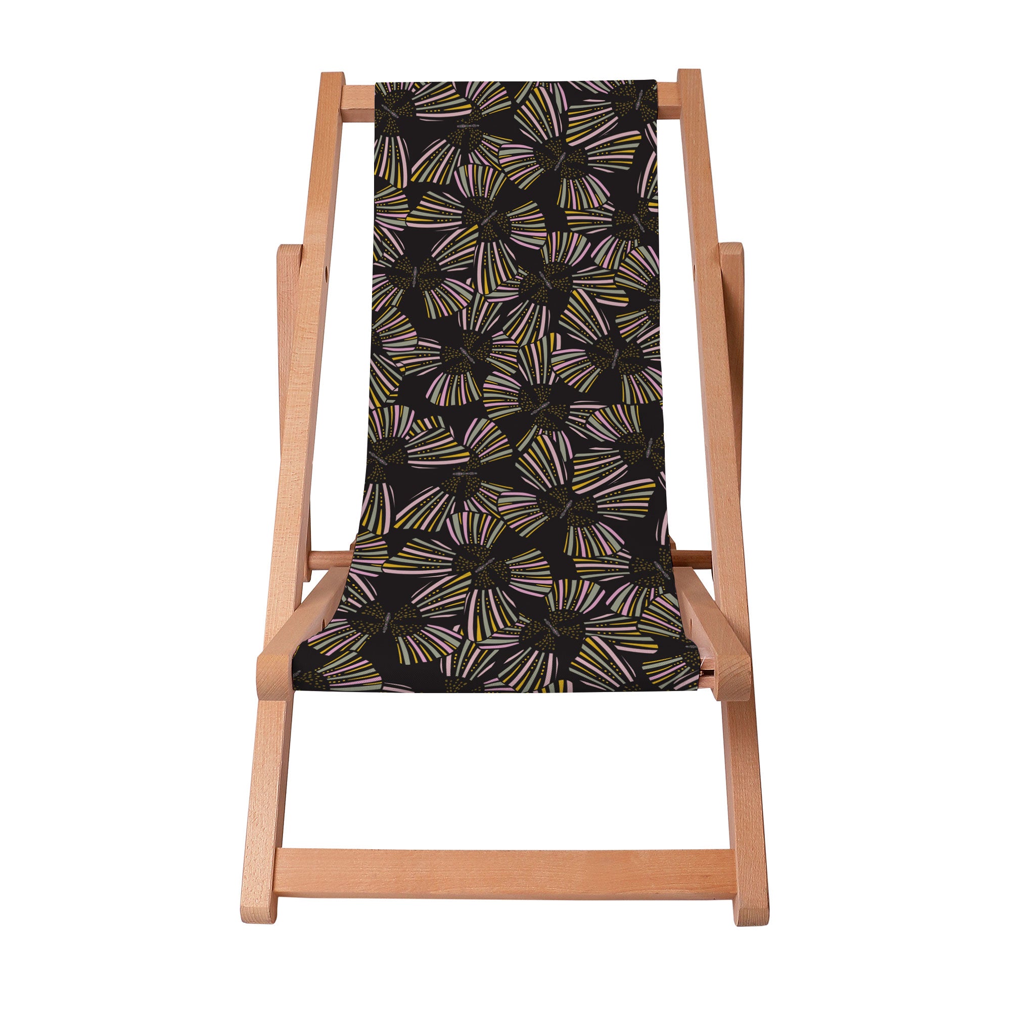 Wooden Deck Chair Modern Abstract Pattern-S