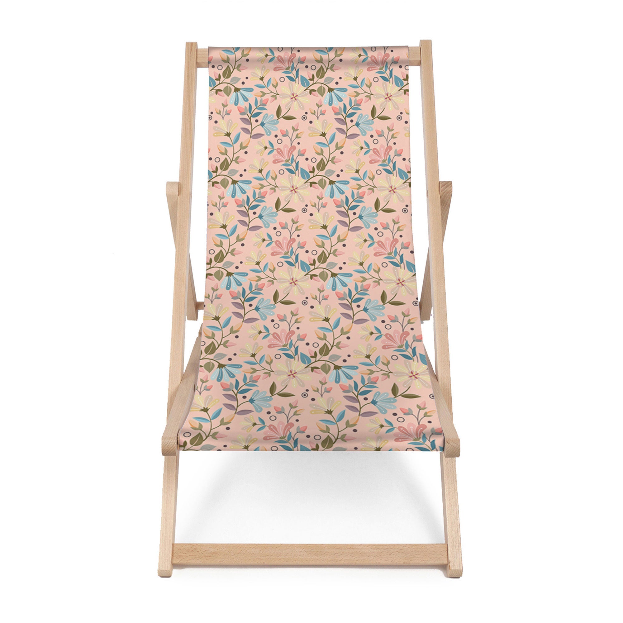 Wooden Deck Chair Morning Flowers-M