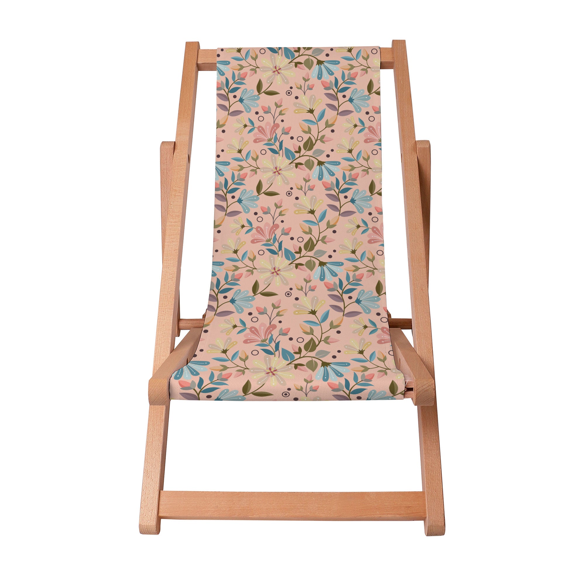 Wooden Deck Chair Morning Flowers-S