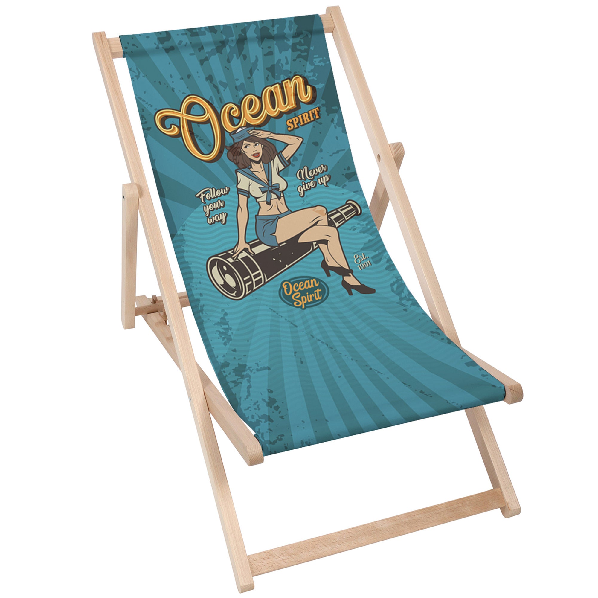 Wooden Deck Chair Ocean