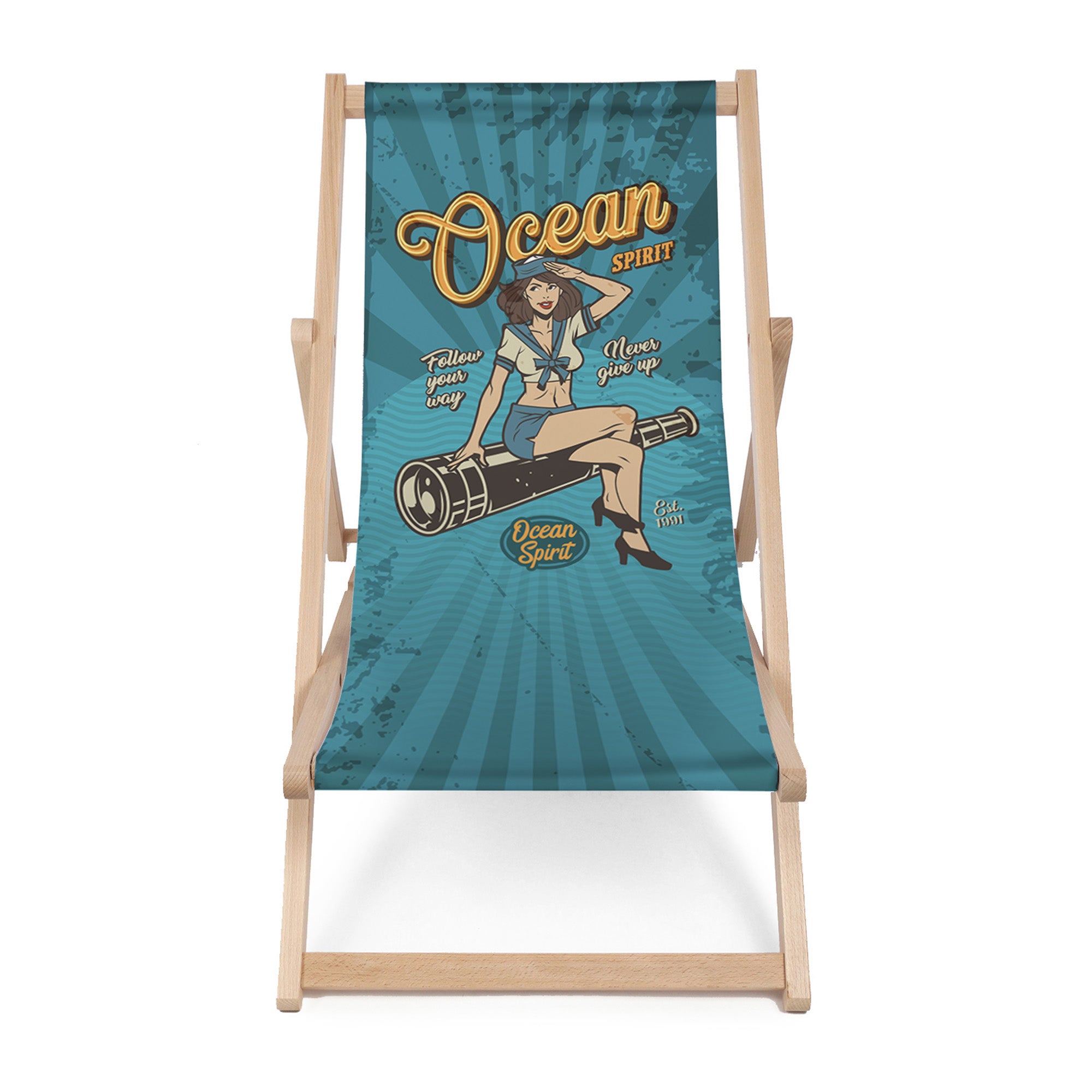 Wooden Deck Chair Ocean
