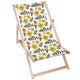 Wooden Deck Chair Painted Yellow Flowers-M