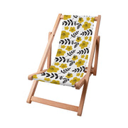 Wooden Deck Chair Painted Yellow Flowers