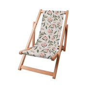 Wooden Deck Chair Peach Tones Flowers-S
