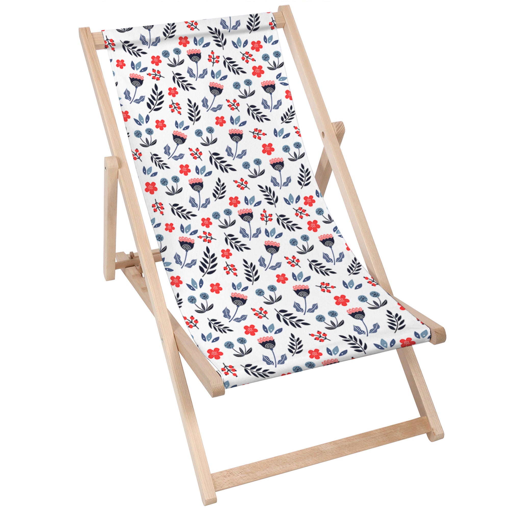 Leżak drewniany Scandi Flowers-M