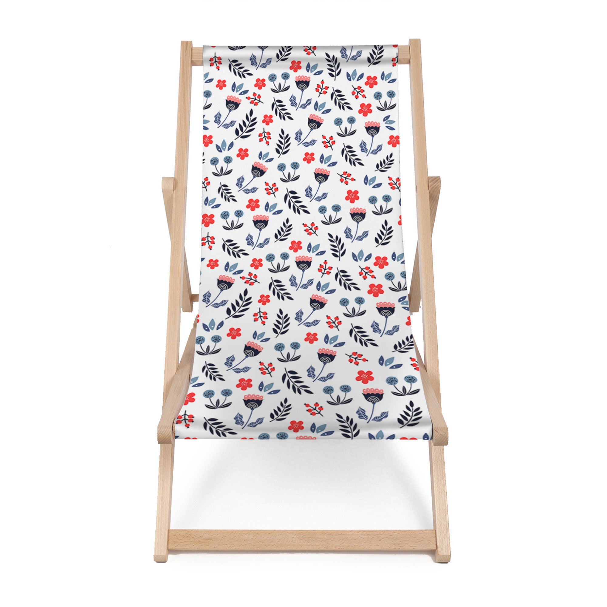 Leżak drewniany Scandi Flowers-M