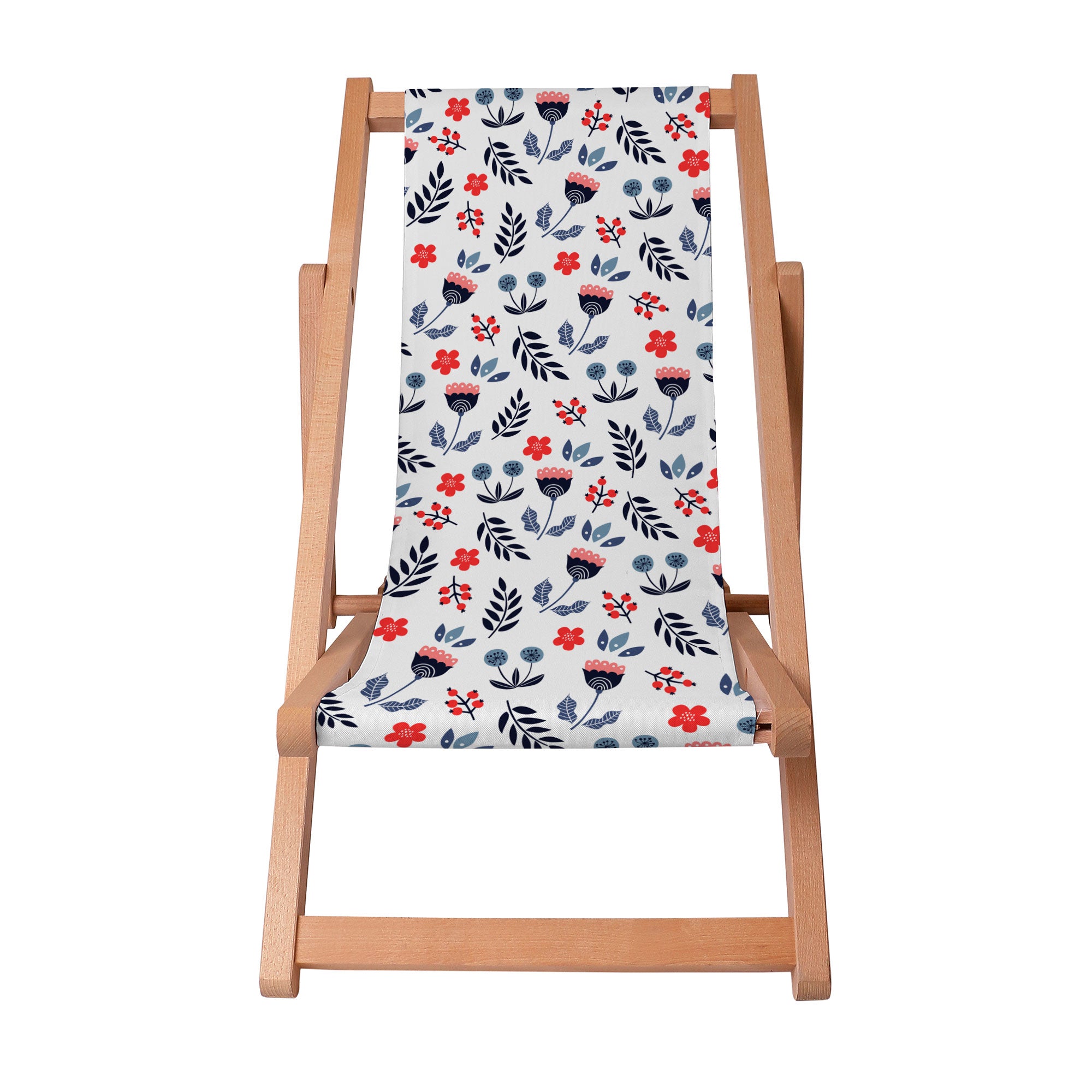 Wooden Deck Chair Scandi Flowers