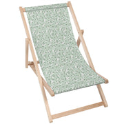 Wooden Deck Chair Tiny White Flowers Meadow-M