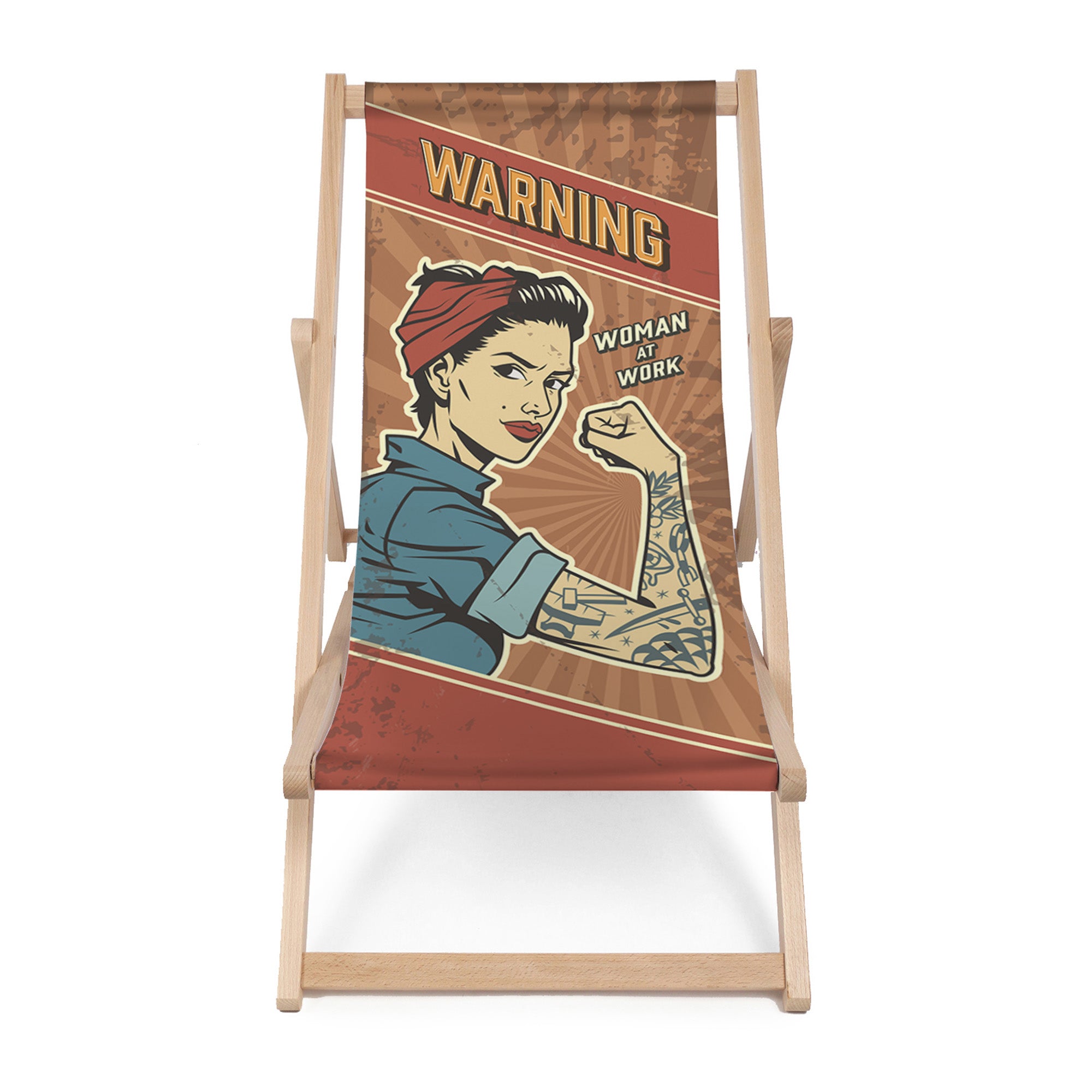Wooden Deck Chair Warning