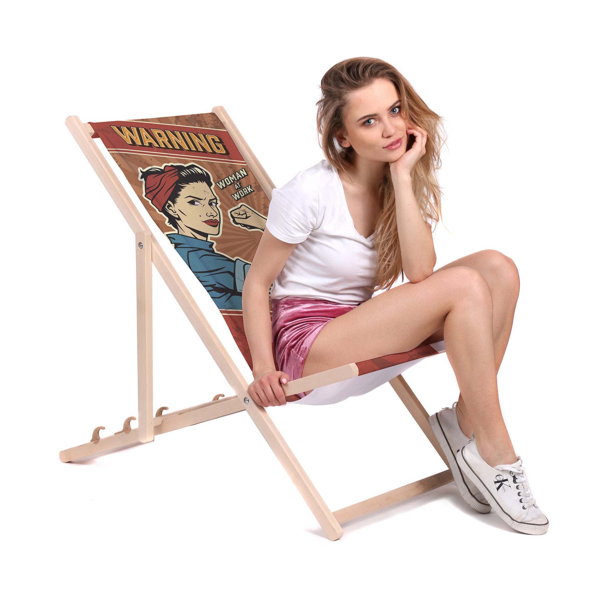 Wooden Deck Chair Warning