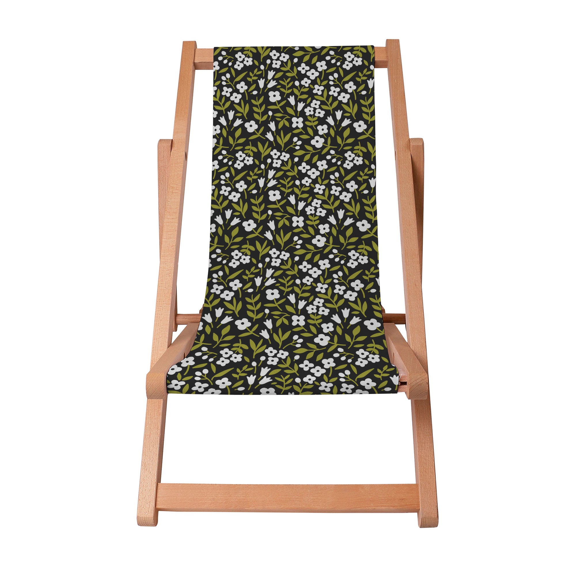 Wooden deck chair White Flower Meadow