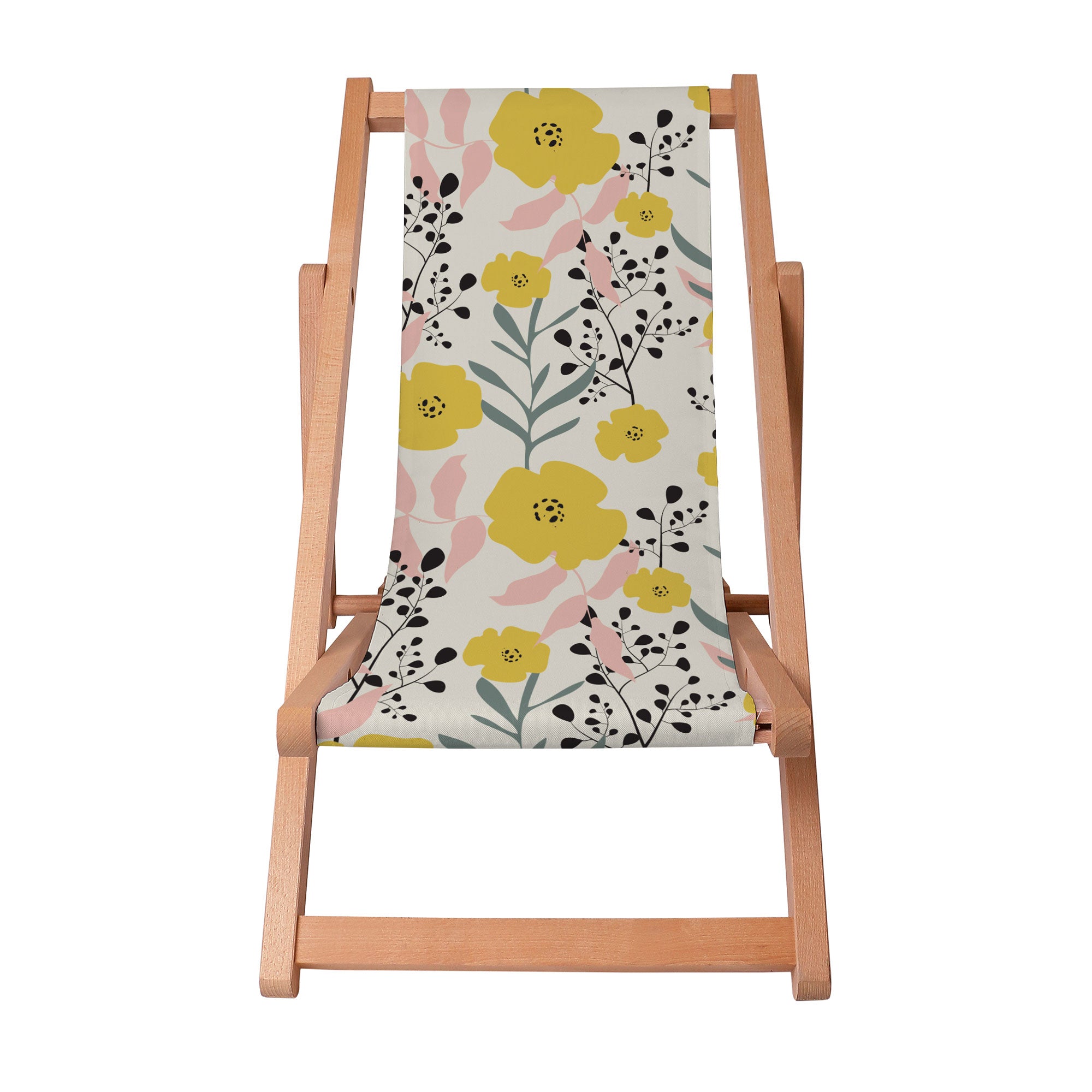 Wooden deck chair Yellow Daffodil