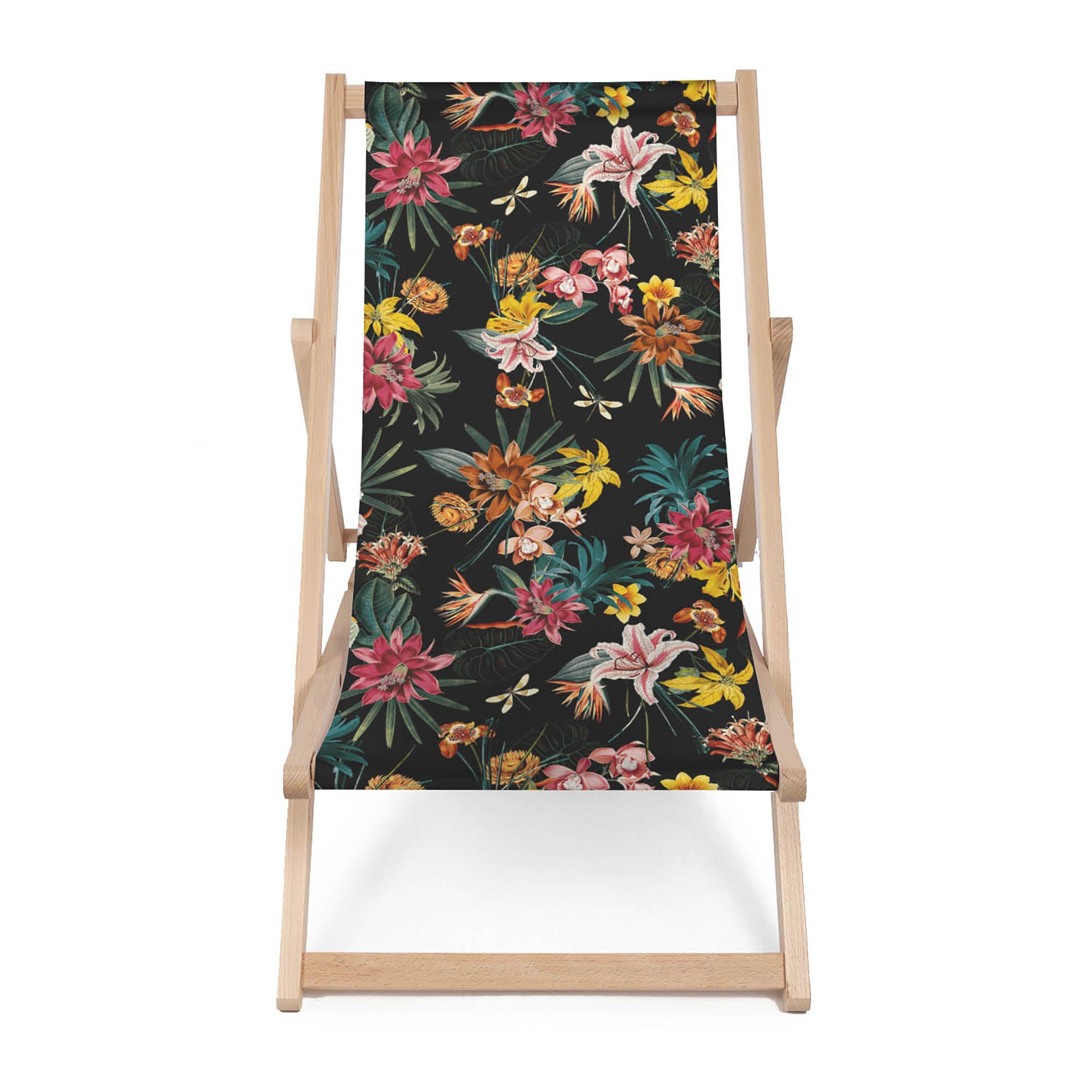 Wooden Deck Chair Dark Jungle-M
