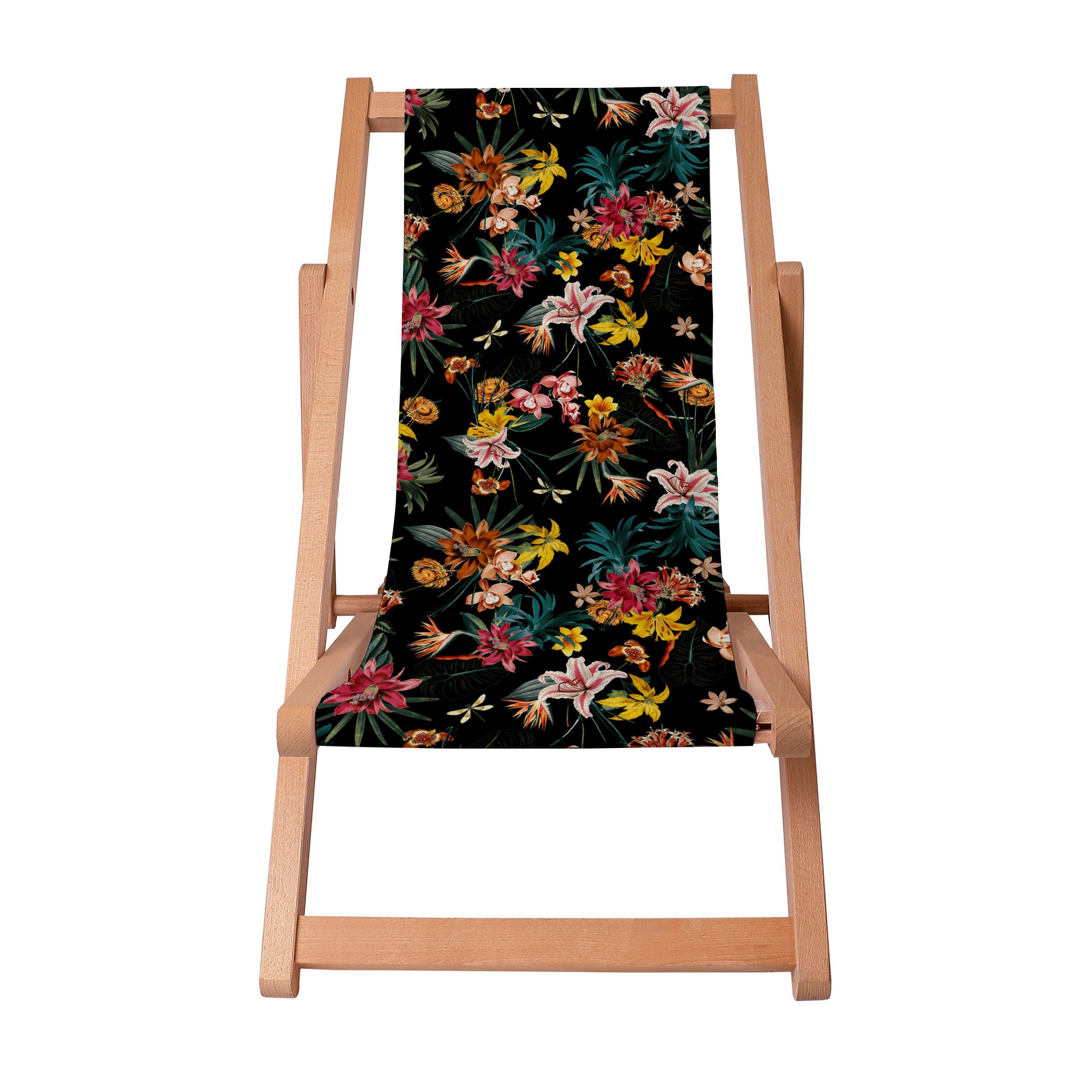 Wooden Deck Chair Dark Jungle