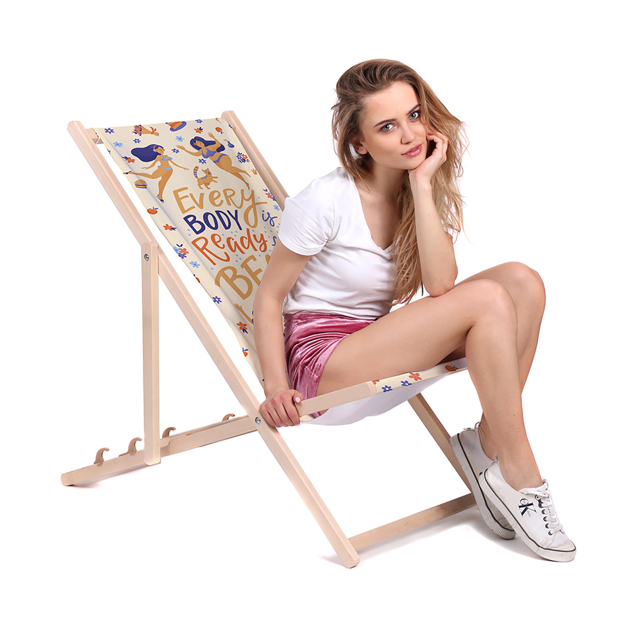Wooden Deck Chair Every Body is Beach Body