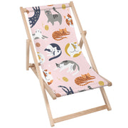 Wooden Deck Chair Pastel Cats-M