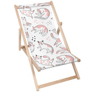 Wooden Deck Chair Pink Cats-M