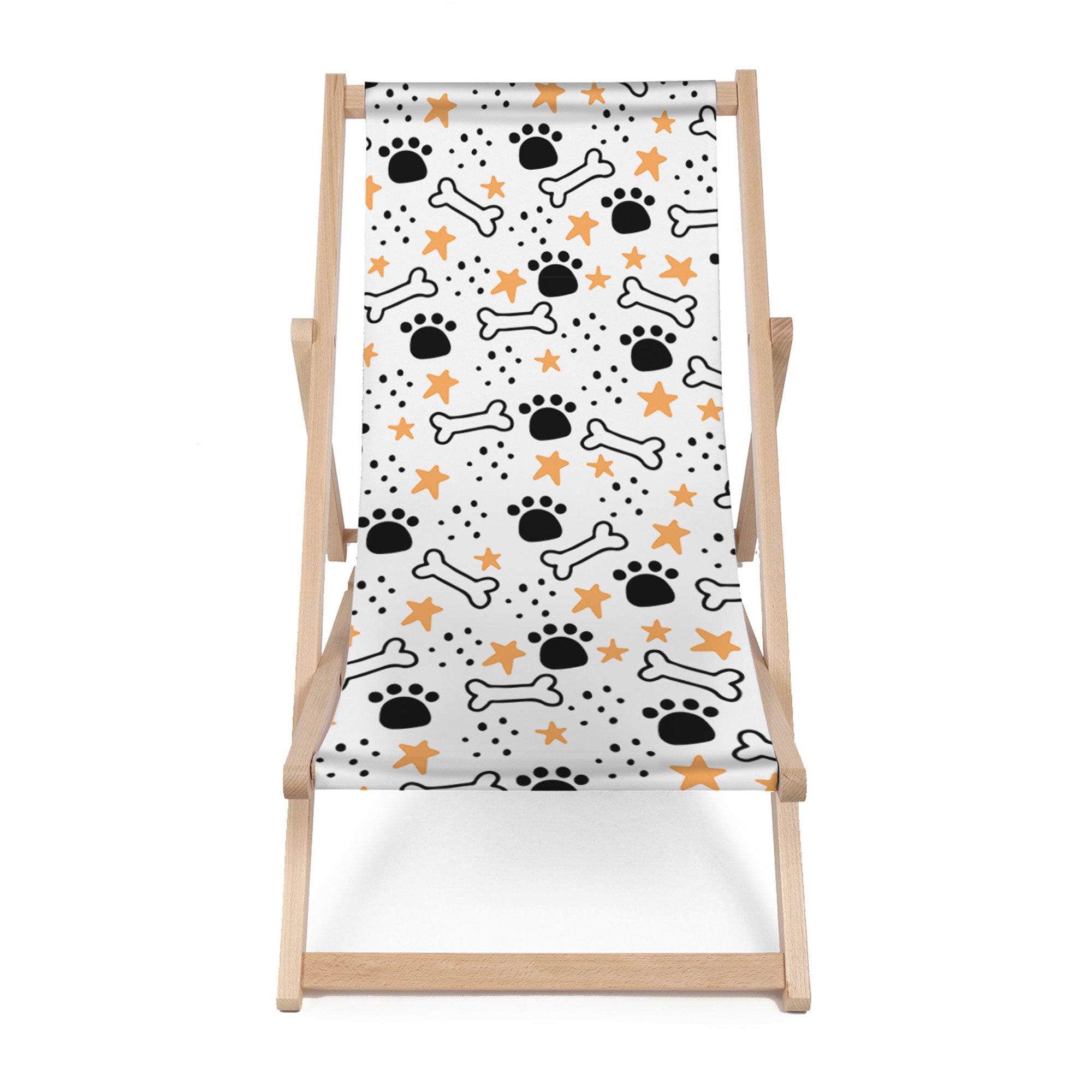 Wooden Deck Chair Puppy Bones-M