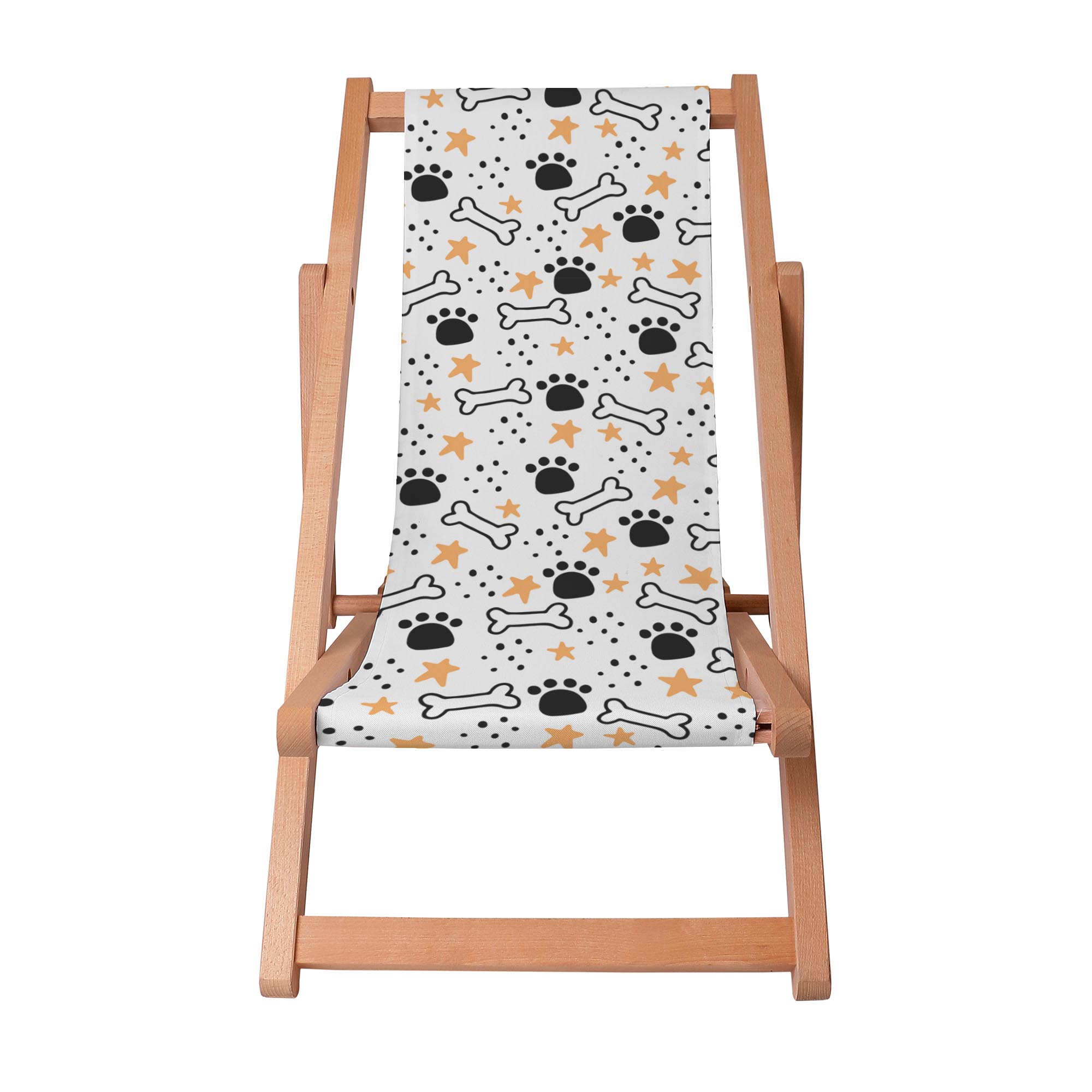 Wooden Deck Chair Puppy Bones-S