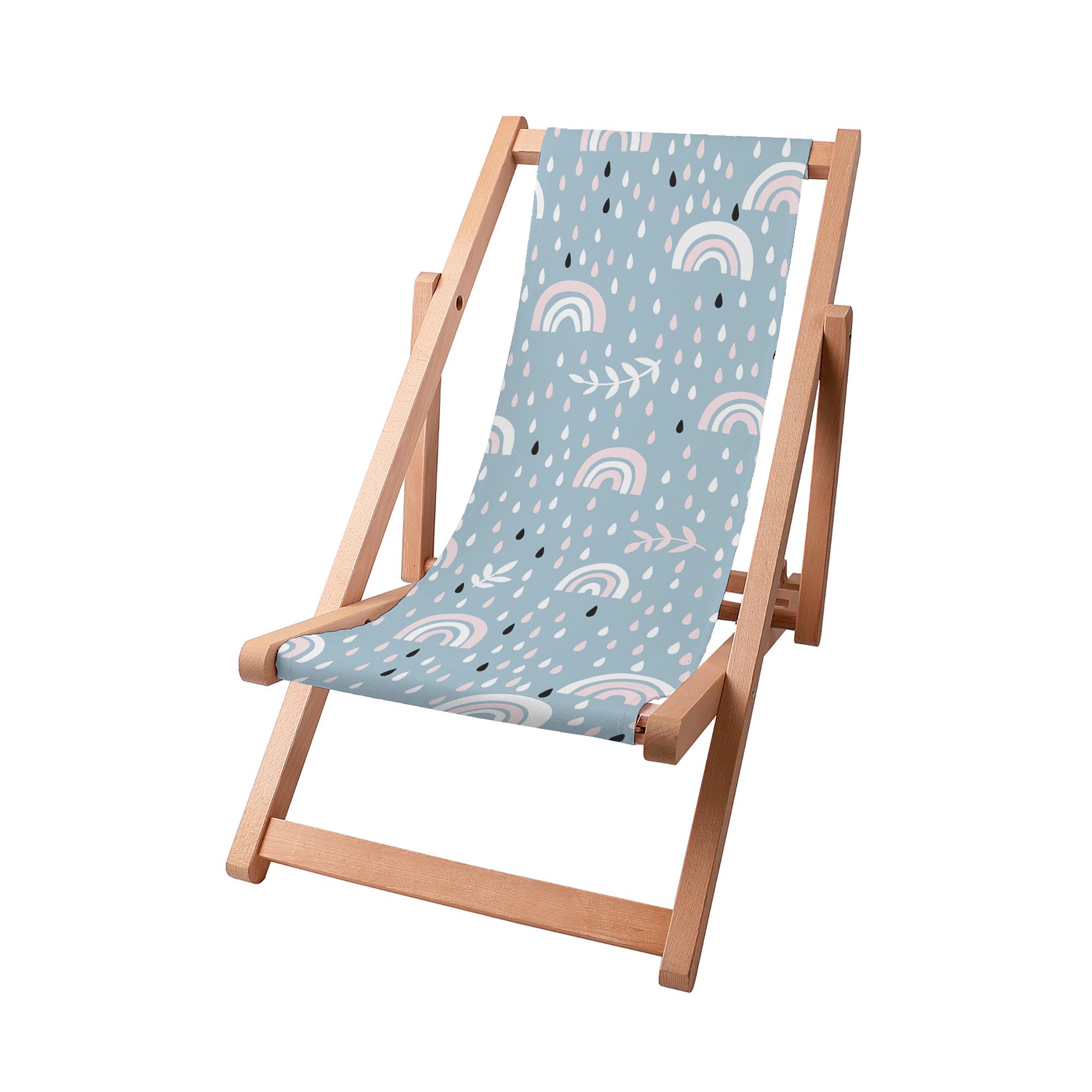 Wooden Deck Chair Rainbow And Raindrops-S