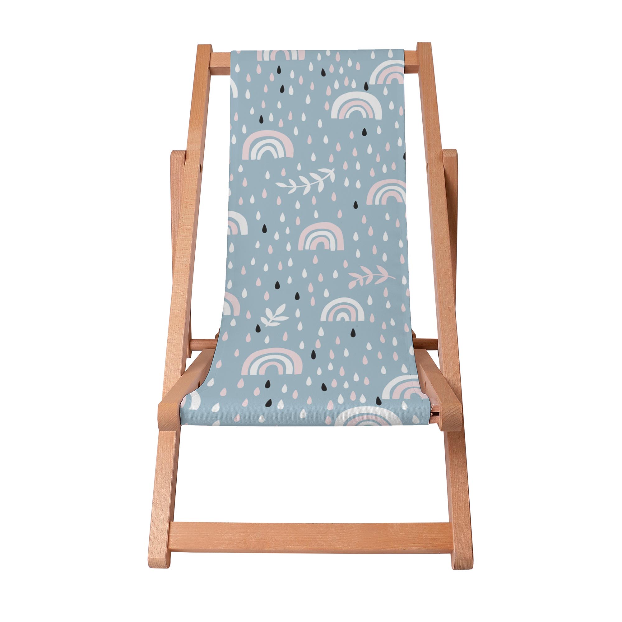 Wooden Deck Chair Rainbow And Raindrops-S