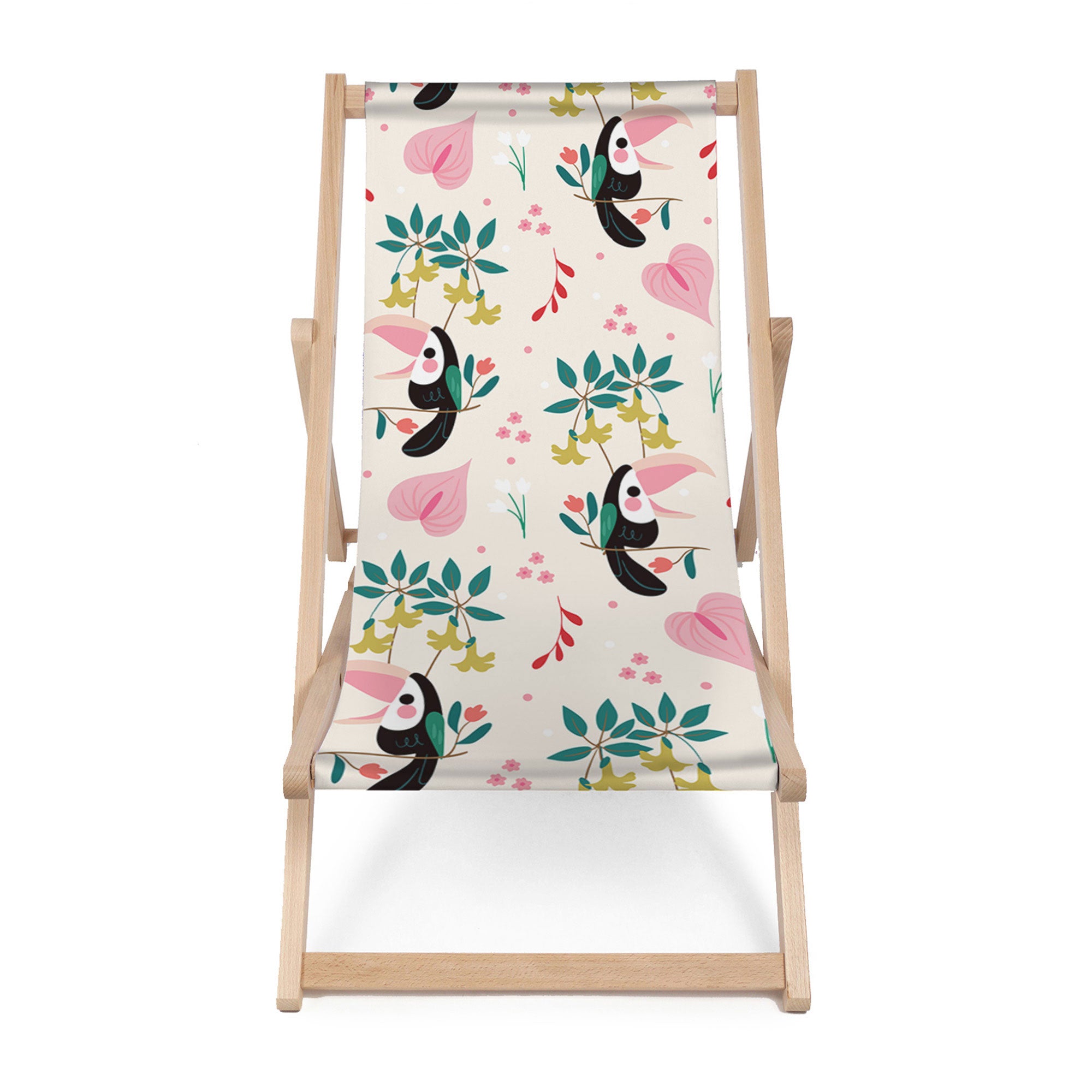 Wooden Deck Chair Toucan Pastel-M
