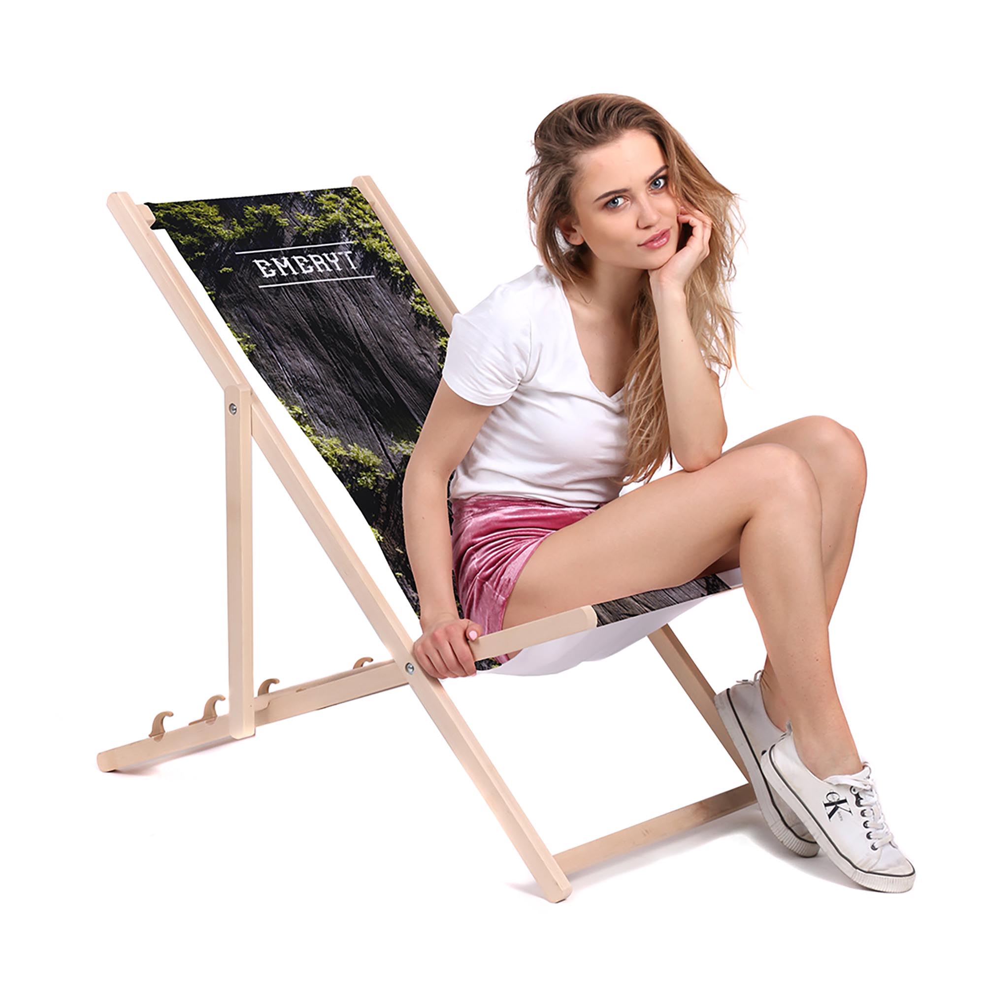 Wooden Deck Chair Retired Man