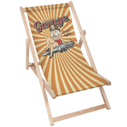 Wooden Deck Chair Garage Orange