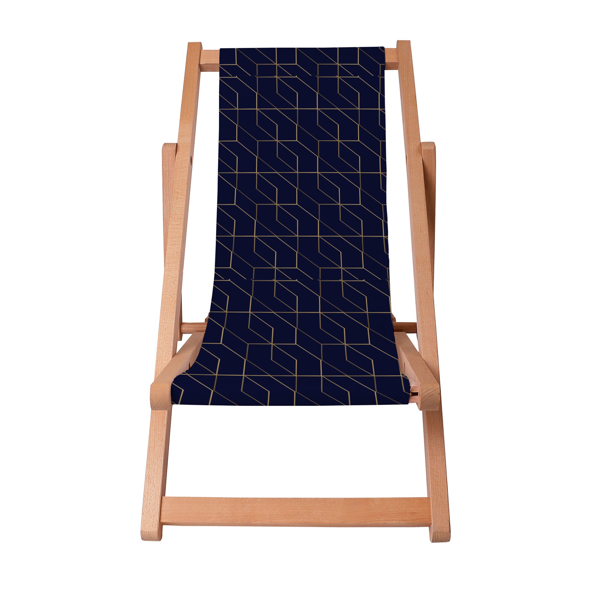 Wooden Deck Chair Gold Luxury Pattern