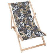 Wooden Deck Chair Golden Leaves-M