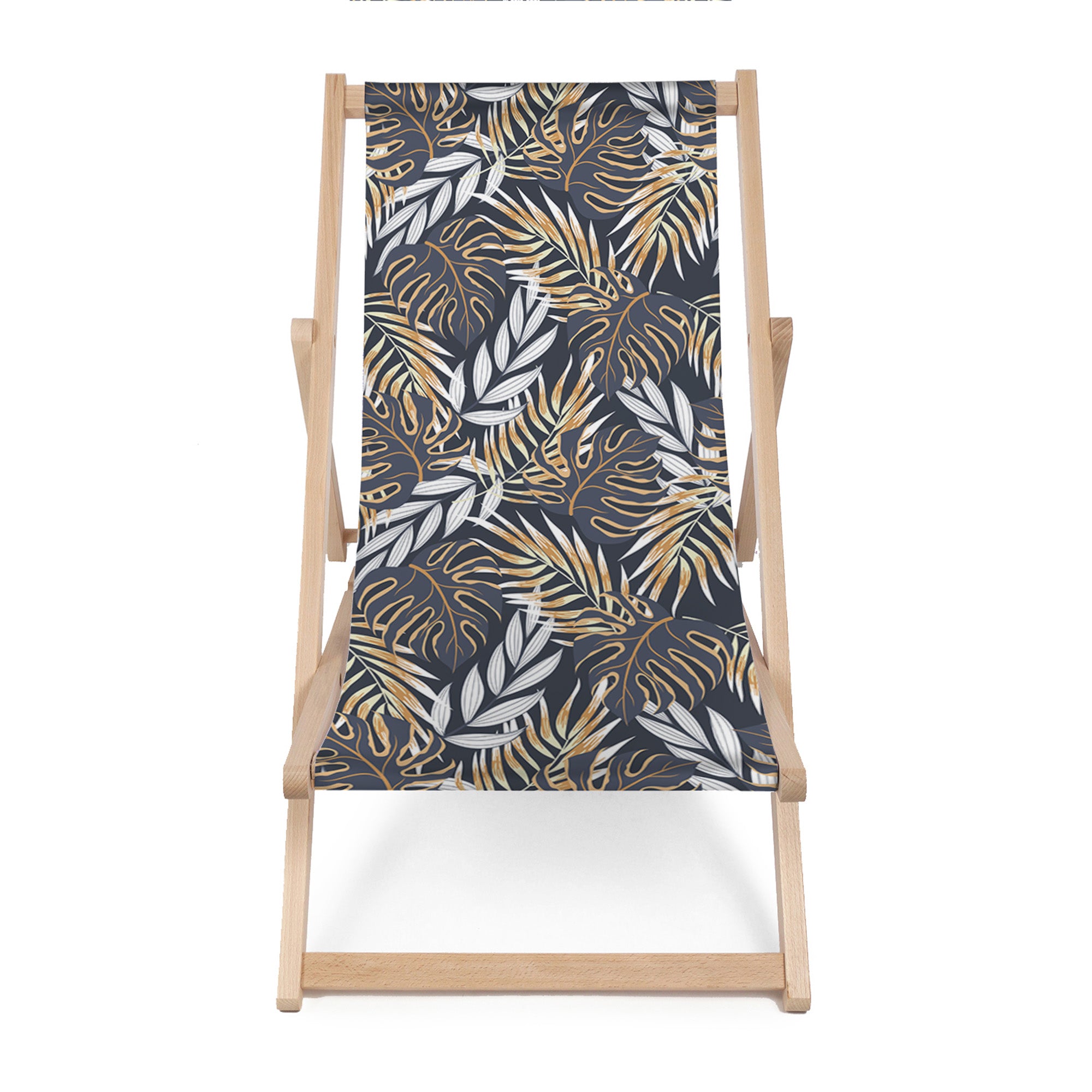 Wooden Deck Chair Golden Leaves-M